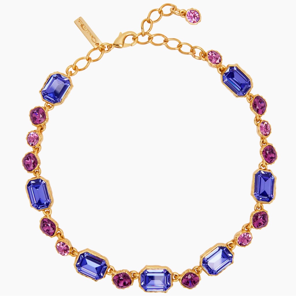 Oscar De La Renta Goldtone Glass Crystal Necklace 275$